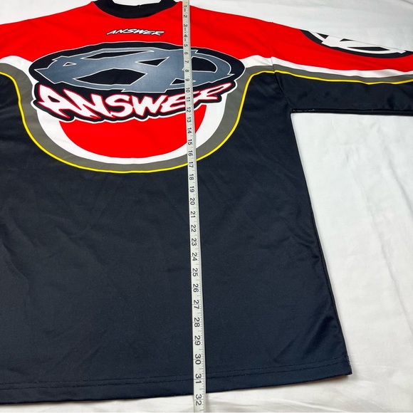 Vtg Answer Mens BMX Motocross Jersey XL 90s Red/Black Mock Neck A9 - Picture 10 of 10